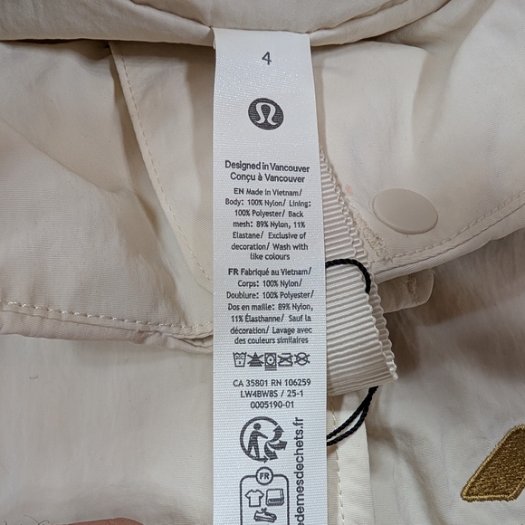 Lululemon Jacket Womens 4 White Ivory Always Effortless Flatrock Motoclub Logo - Picture 6 of 11
